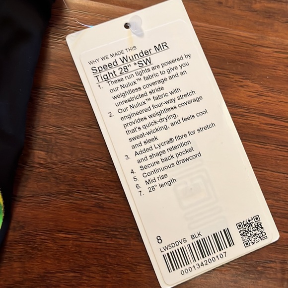 Lululemon seawheeze size 8 NWT speed winder MR tight 28” SW - Picture 3 of 4